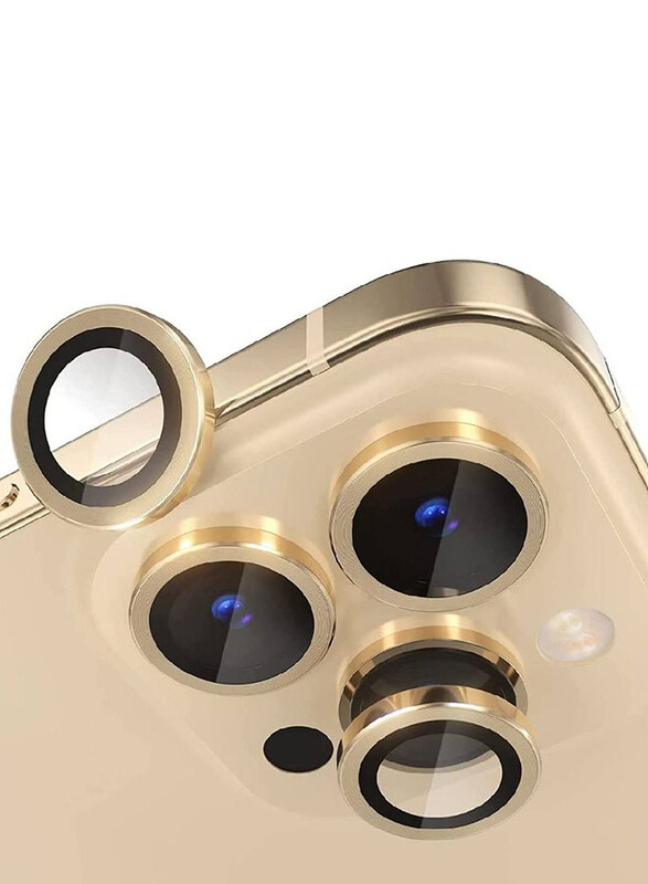 

Gennext Apple iPhone 14 Pro 9H Tempered Glass Camera Lens Protector, Gold