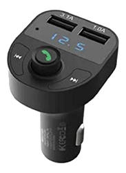 Earldom Bluetooth FM Transmitter Fast Car Charger, Black