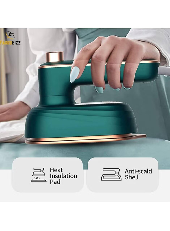 Gennext Mini Portable Heat Press Machine with Charging Base, Green/Gold