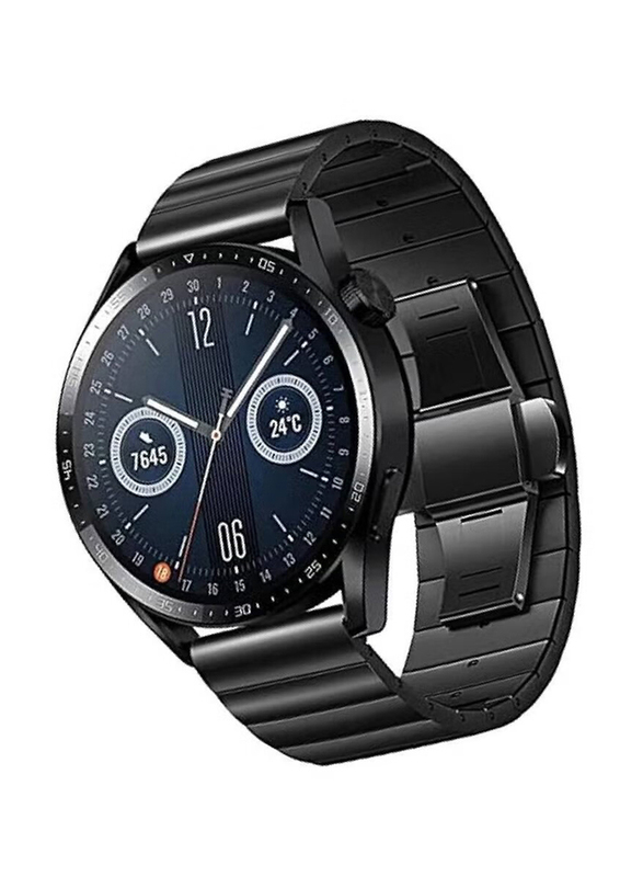 Gennext Replacement Stainless Steel Strap for Huawei Watch GT2 Pro 22mm/Porsche style Band for Huawei GT4 46mm/Watch 4 Pro/watch 4/watch Ultimate/Huawei GT3 46mm/Watch 3/Watch 3 Pro/GT3 Pro, Black