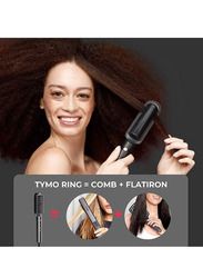 Smoothing Iron Brush Styler Heating Comb Ceramic Fast Heating & 5 Temp Settings Hair Straightener, Black