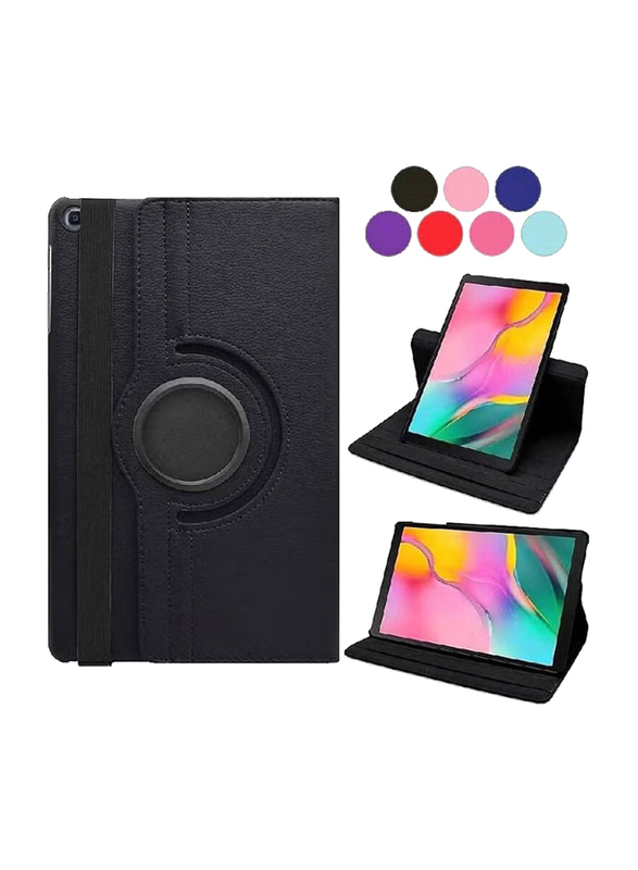 10.4 inch Samsung Galaxy Tab A7 (2020) Auto Sleep/Wake Folio Leather Smart Mobile Phone Case Cover with 360 Degree Rotating Stand, Black