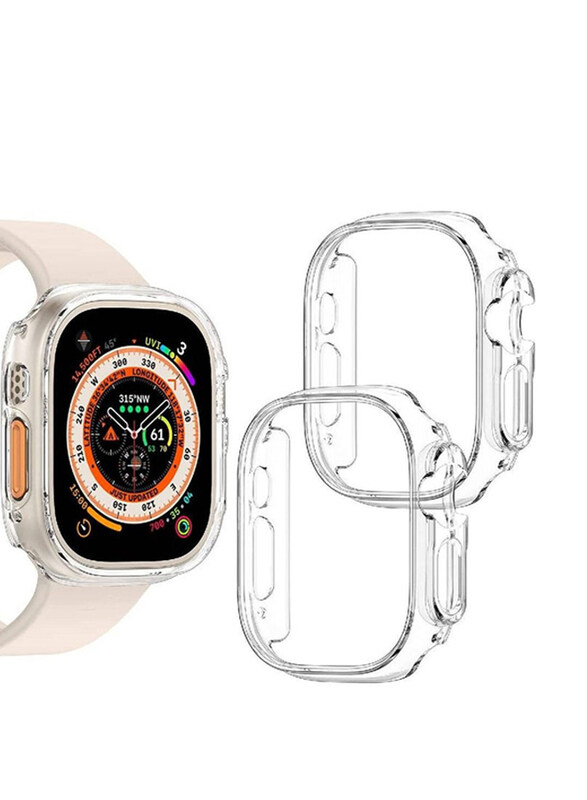 

Zoomee All-Around Edge Shockproof Protective & Ultra-Thin Bumper Case Cover for Apple Watch Ultra 49mm, 2 Pieces, Clear