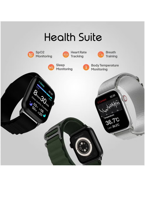 Newly Launched Large 2.05 Inch Display Smartwatch, Always On Display Wireless Charging Rotating Crown With Bluetooth Calling, Green