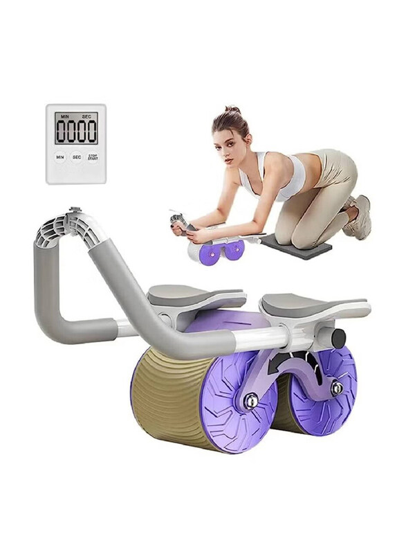 

Gennext Equipment Elbow Support Abdominal Wheel Core Exercise, Silver/Purple