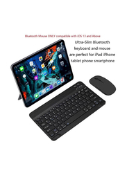 Gennext Ultra-Slim Bluetooth Keyboard and Mouse Combo Rechargeable Portable Wireless Keyboard Mouse Set for Apple iPad iPhone iOS 13 and Above Samsung Tablet Phone Smartphone Android Windows, Black