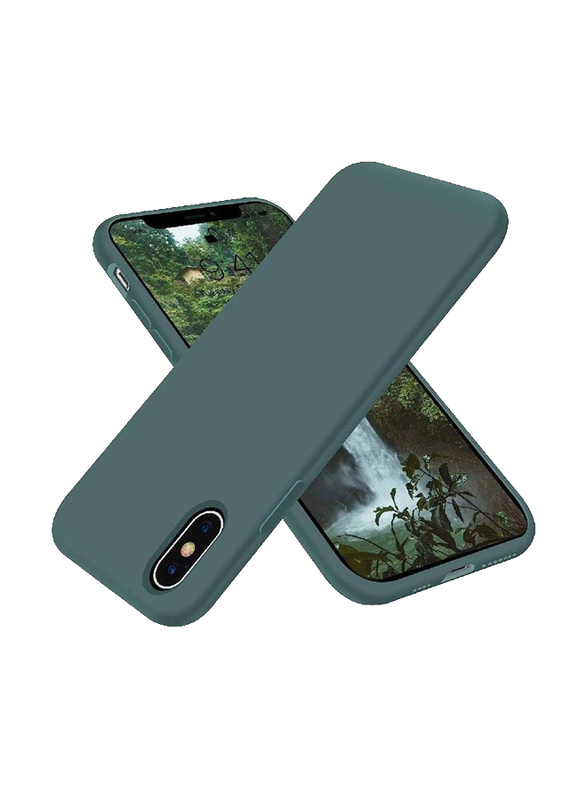 Gennext Apple iPhone XS Max Full Body Protection Anti-Scratch Shockproof Ultra Slim Fit Liquid Silicone Gel Mobile Phone Case Cover, Green