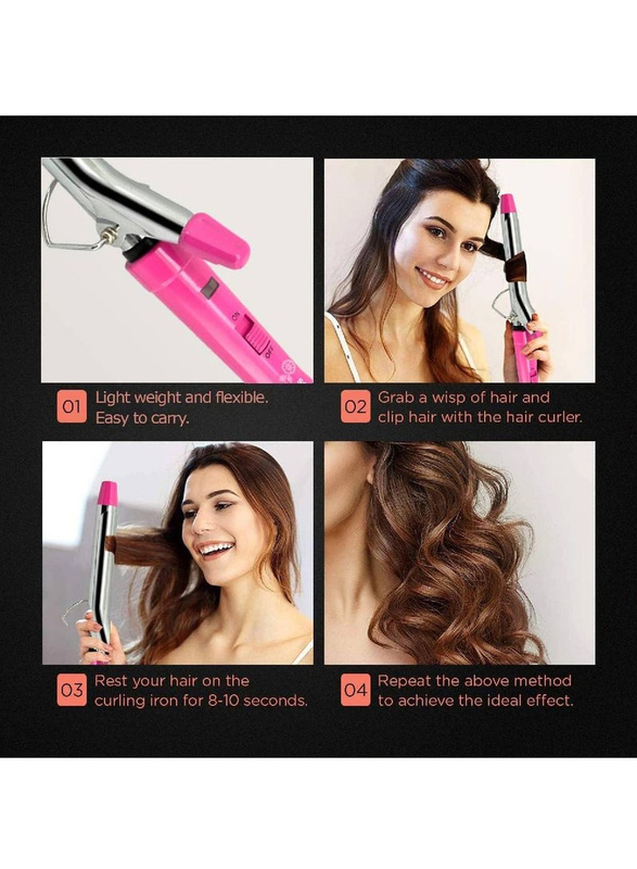 Gennext Hair Curloring Iron, SHC-3002, Silver/Pink