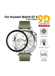 Zoomee Protective HD Clarity Anti-Scratch Bubble-Free and Dust-Free Premium Tempered Glass Screen Protector for Huawei Watch GT 4 46mm, Clear/Black