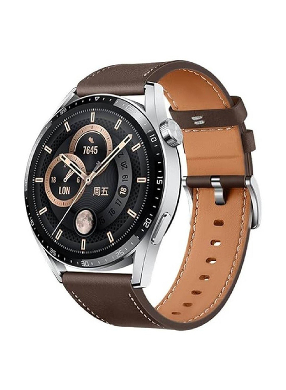 Gennext Replacement Genuine Leather Sport Strap for Huawei Watch GT2 Pro/Huawei GT4 46mm, Brown