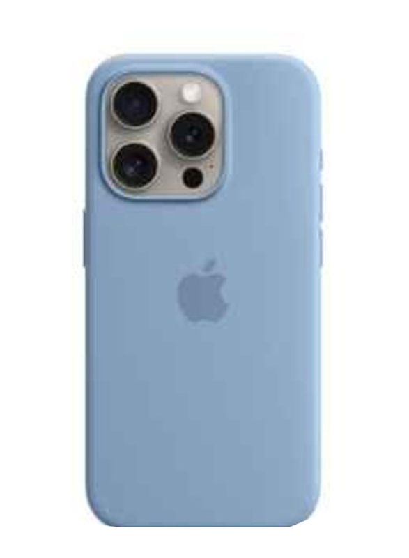 Apple iPhone 15 Pro Max Silicone Liquid Shockproof Mobile Phone Case Cover, Light Blue