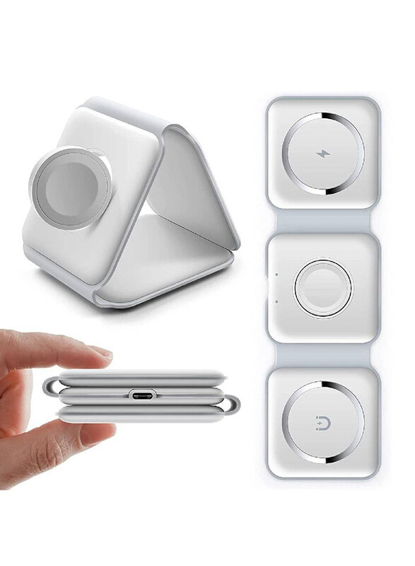 

Gennext 3-in-1 Magnetic Fast Charging Wireless Charger, White