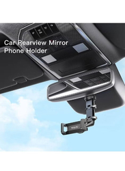 Yesido C192 Clip-on Rotating Car Rearview Mirror Mount Adjustable Bracket Holder for Smartphones, Black