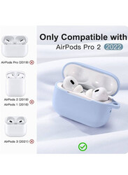 Gennext Soft Silicone Protective Skin Case Cover for Airpods Pro 2, Light Blue