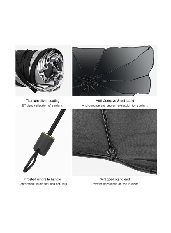 Gennext UV Protection Car Umbrella Sunshade, Black