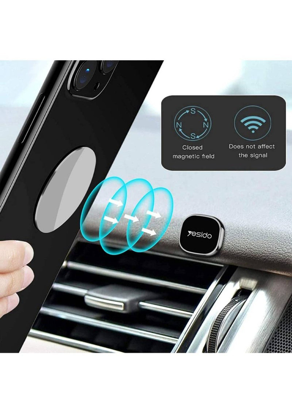 Yesido Magnetic Car Phone Holder for Apple iPhone/Samsung/Galaxy/Google/LG, Black