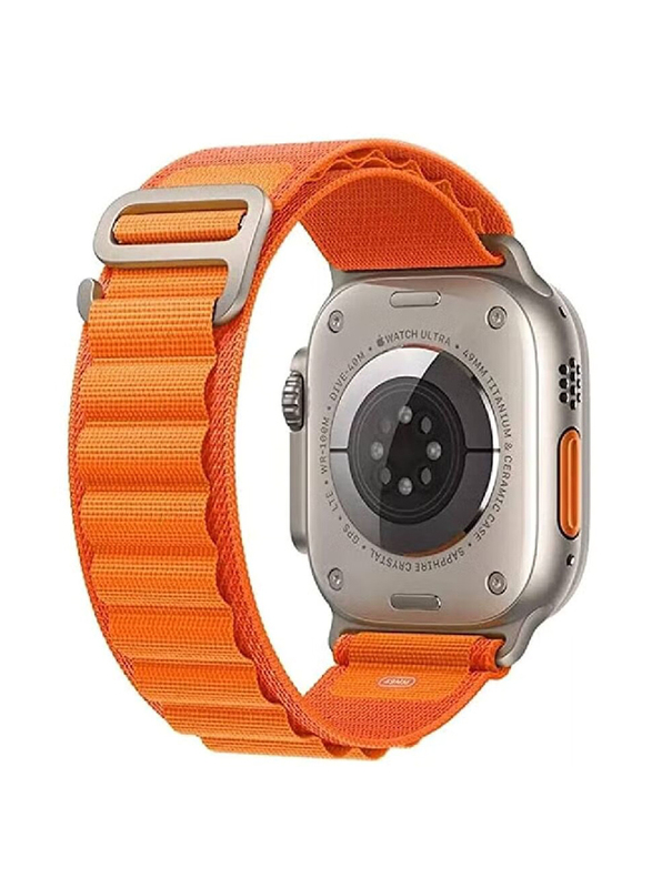 Zoomee Replacement Nylon Loop Strap for Apple Watch Series 8/8 Ultra, Orange