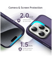 Apple iPhone 15 Pro Max 6.7 Inch Protective Hard Slim Translucent Military Grade Protection Magnetic MagSafe Shockproof Mobile Phone Case Cover, Purple