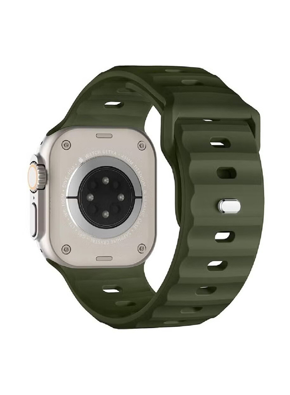 Gennext Replacement New Design Silicone Waterproof Strap for Apple Watch Ultra Band 49mm, iWatch Series 8/7/6/5/4/3/2/1/SE/Ultra, Olive