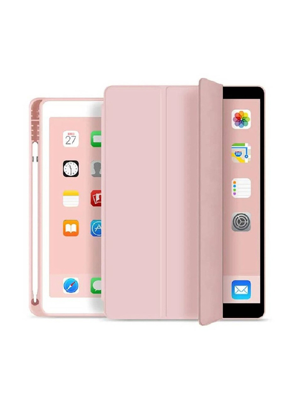 Gennext Apple iPad Air 3rd Gen Soft Smart CaseCover with Pencil Holder Foldable Stand, Pink