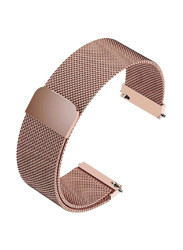 Gennext Adjustable Stainless Steel Mesh Replacement Watch Strap for Watches 20mm, Rose Gold