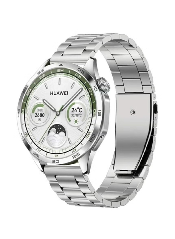 Stainless Steel Replacement Band for Huawei Watch GT 4 46mm, Silver