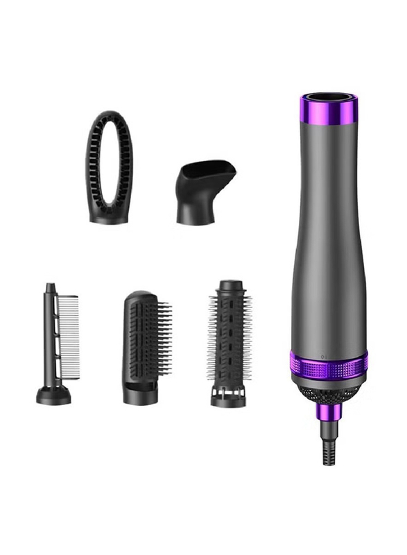 Gennext 5 in 1 Hair Dryer Straightener With Comb Air Warp Styler Multifunctional Quickly Drying And Wet Hair One Step Hair Dryer, 3000W, Grey