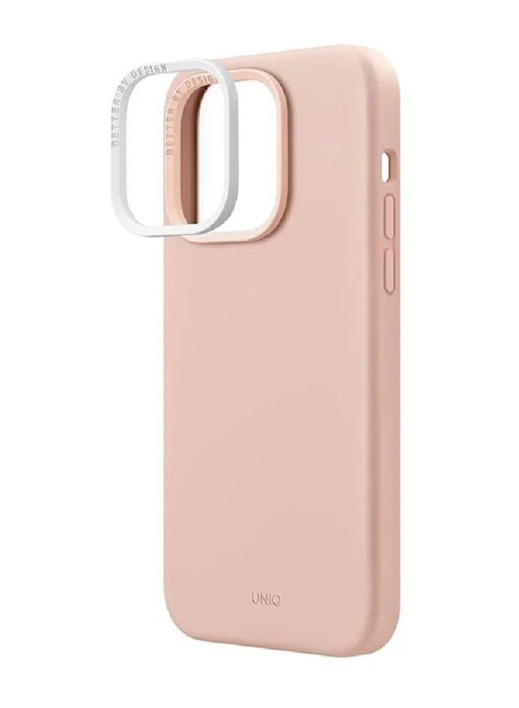 Gennext Apple iPhone 14 Pro Max Liquid Silicone Soft Gel Rubber Slim Mobile Phone Case Cover, Pink