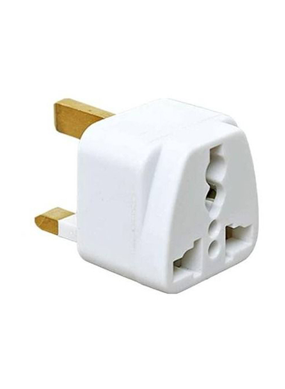 Universal 3-Pin Outlet Converter Socket Wall Charger, White