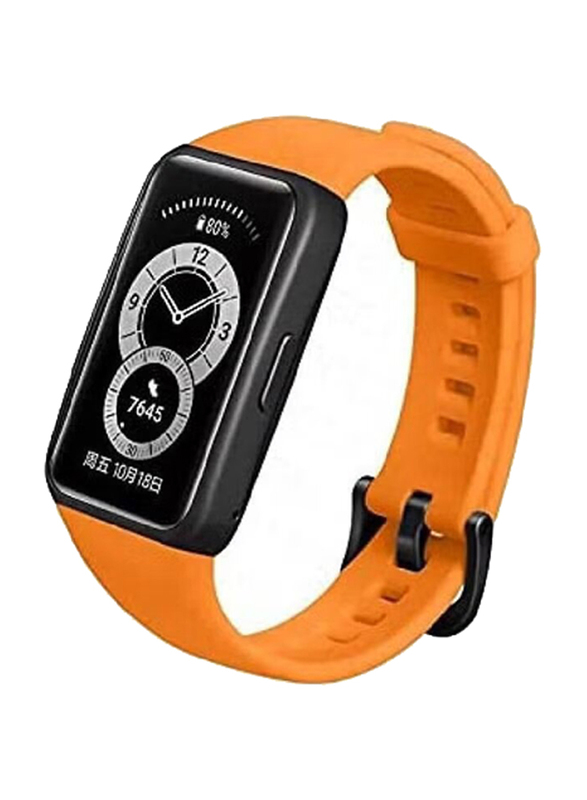 Gennext Adjustable Silicone Replacement Sports Watch Strap for Huawei Band 6/Honor Band 6, Orange