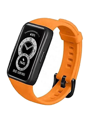 Gennext Adjustable Silicone Replacement Sports Watch Strap for Huawei Band 6/Honor Band 6, Orange