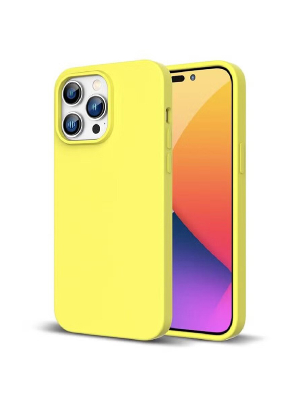 Apple iPhone 14 Pro Max Soft Silicone Anti-Scratch Gel Rubber Shockproof Protective Mobile Phone Case Cover, Yellow