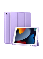 Gennext Apple iPad 10.2-inch 8th/7th Generation 2020 Soft TPU Protective Full Body Protection Smart Folio Tablet Case Cover with Pencil Holder, Lavender