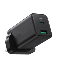 Gennext Fast Power Wall Charger, 2-Port PD 3.0 USB Type-C Power Adapter, 40W, Black