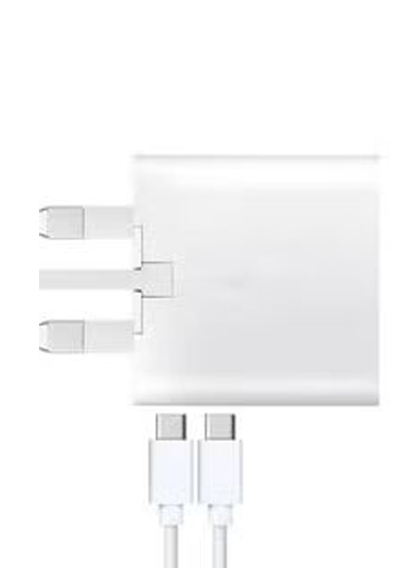 Gennext 25W UK Travel Adaptor with USB type C Cable for Samsung Devices, White