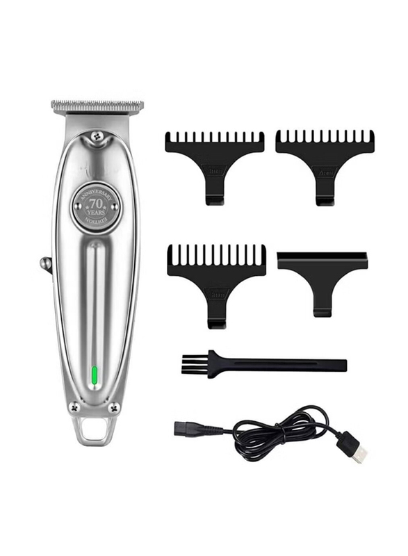 Professional Rechargeable & Cordless Hair Clipper, Silver