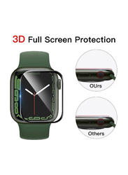 Zoomee 3D Curved Edge Anti-Scratch Bubble Free HD Ultra Shatterproof Screen Protector for Apple Watch Series 8/7 41mm, Clear/Black