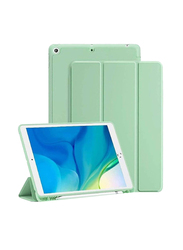 Gennext Apple iPad 9th Gen 10.2-Inch Slim Soft TPU Back Smart Magnetic Stand Protective Cover Cases with Pencil Holder, Green