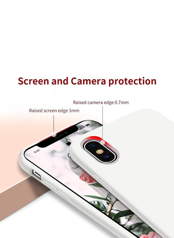 Gennext Apple iPhone XS Max Ultra Slim Fit Liquid Silicone Gel Full Body Protection Anti-Scratch Shockproof Mobile Phone Case Cover, White