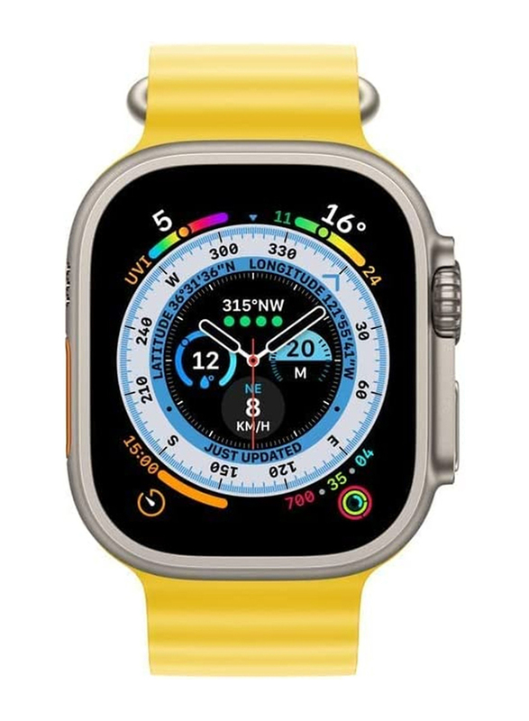 Silicone Replacement Band for Apple Watch Series 8/7/6/5/4/SE/Ultra 45/44/42/49mm, Yellow