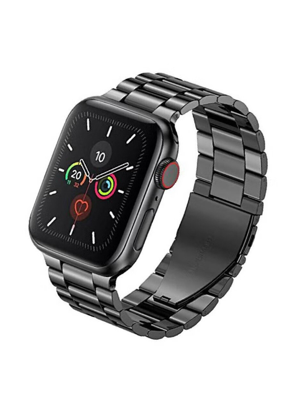 Gennext Stainless Steel Metal Replacement Band Strap for Apple Watch Series Ultra 49mm/SE/7/8/6/5/4/3/2/1 42mm/44mm/45mm, Black