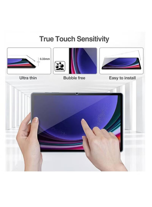 Gennext Samsung Galaxy Tab S9 Ultra Premium 9H Hardness Round Edge Tablet Tempered Glass Screen Protector, Clear