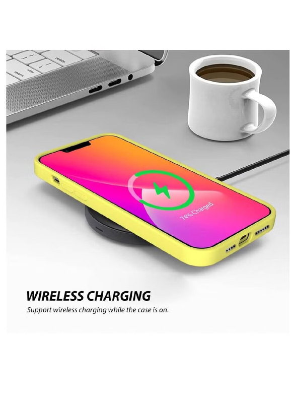 Apple iPhone 14 Plus Soft Silicone Anti-Scratch Gel Rubber Shockproof Protective Mobile Phone Case Cover, Yellow