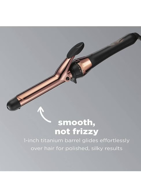 Gennext Titanium 1-Inch Curling Iron Barrel Produces Classic Hair Curls, Rose Gold