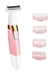 Gennext Eyebrow and Facial Trimmer Wet & Dry for Women, Pink/White