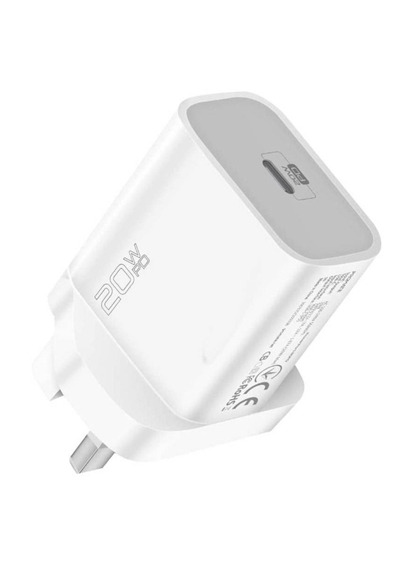 20W USB Type-C Ultra-Compact Fast Charge Wall Adapter for Apple iPhone 12/12 Mini/12 Pro/12 Pro Max/iPad Pro, White