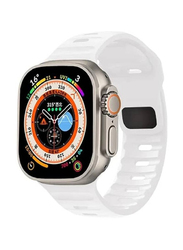 Gennext Soft Horizontal Silicone Band for Apple Watch Series Ultra 2/9/8 Ultra/8/7/6/5/4/3/SE 49mm/44mm/45mm/42mm, White