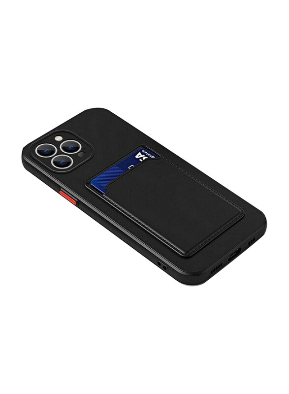 

Zoomee Apple iPhone 14 Pro Max Rubber Mobile Phone Case Cover with Card Slot, Cool Black
