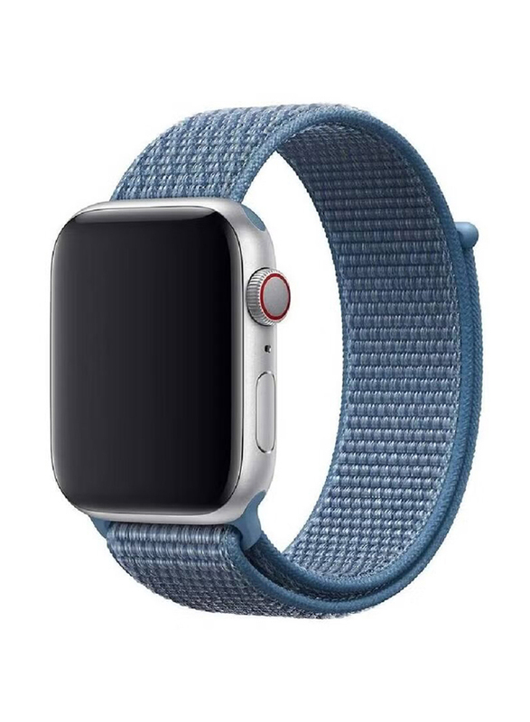 Gennext Nylon Sport Soft Replacement Strap for Apple Watch 49mm/45mm/44mm/42mm, iWatch Series 8/ultra/7/6/SE/5/4/3/2/1, Cape Cod Blue