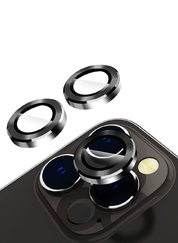 Gennext Apple iPhone 14 Pro Max Metal Individual Ring Camera Lens Protector, Black